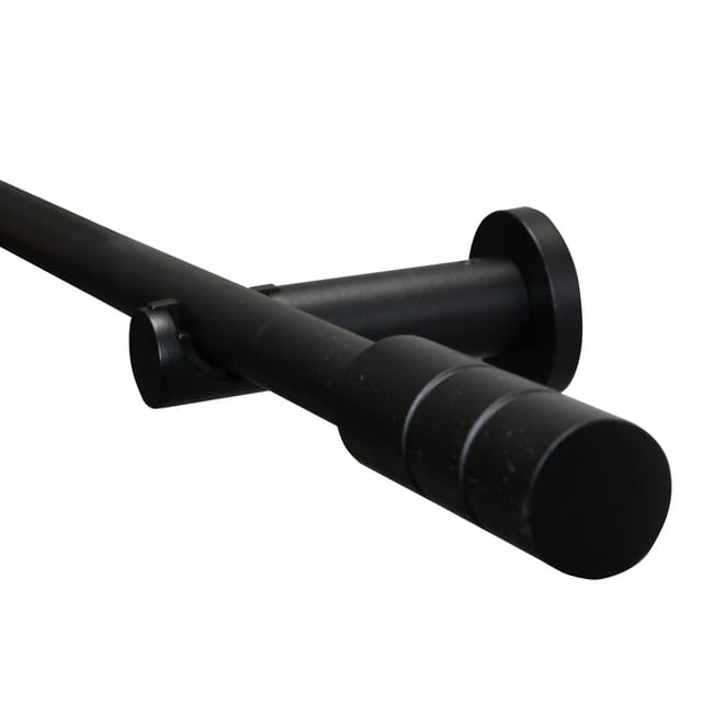Gardinenstangen Set Zylinder Ø 19 mm 160 cm Schwarz matt