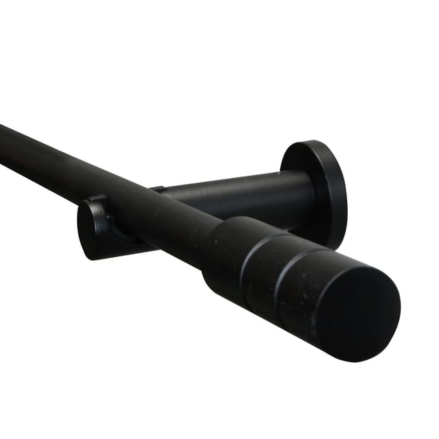 Gardinenstangen Set Zylinder Ø 19 mm 220 cm Schwarz matt