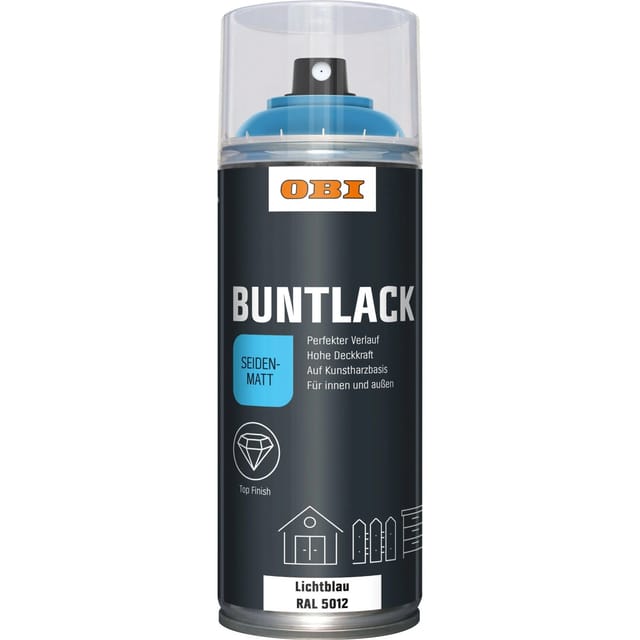 OBI Buntlack Spray RAL 5012 Lichtblau seidenmatt 400 ml