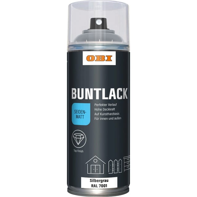 OBI Buntlack Spray RAL 7001 Silbergrau seidenmatt 400 ml