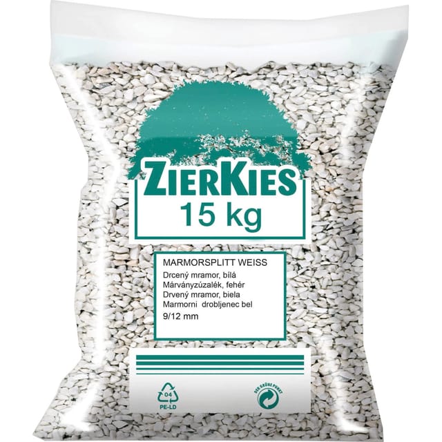 Marmor-Splitt Carrara Weiß 9 mm - 12 mm 15 kg/ Sack
