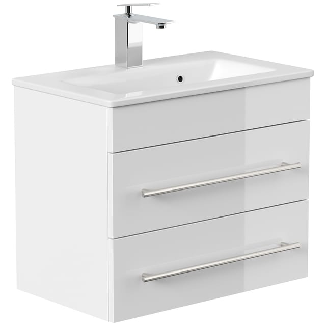 Posseik Badmöbel Portus 600 SlimLine Weiß Hochglanz
