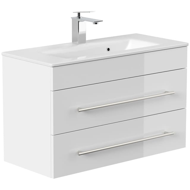 Posseik Badmöbel Portus 800 SlimLine Weiß Hochglanz