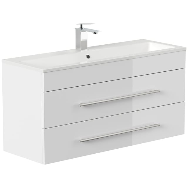 Posseik Badmöbel Portus 1000 SlimLine Weiß Hochglanz