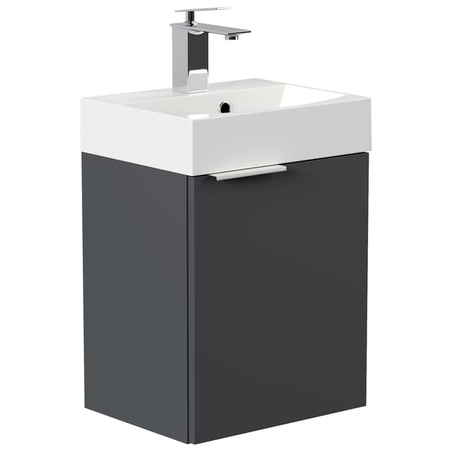 Posseik Badmöbel Cubi Slimline für Gäste-WC 40 cm SoftClose Grafit