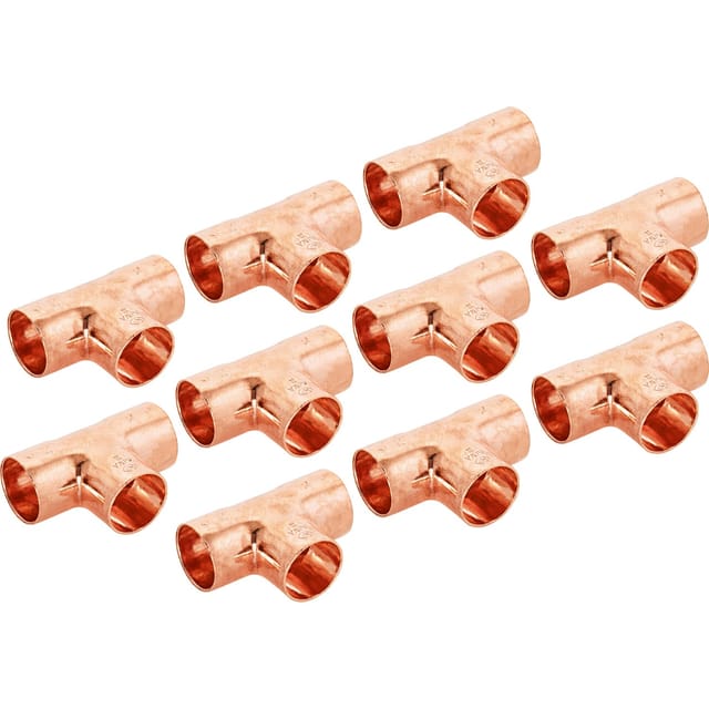 Löt-T-Stück Ø 22 mm Kupfer 10 Stück