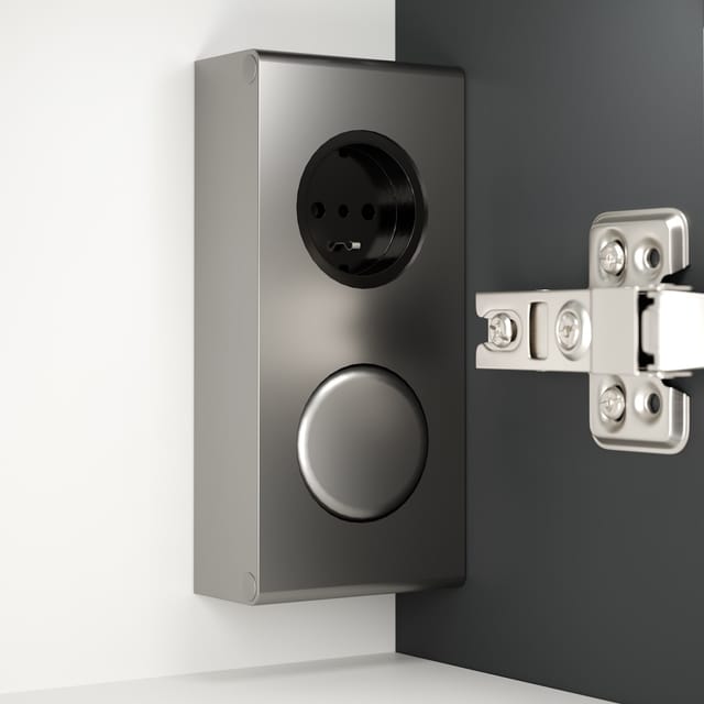 Posseik Spiegelschrank inkl. Design LED-Lampe u. Glasböden 60 cm Grafit