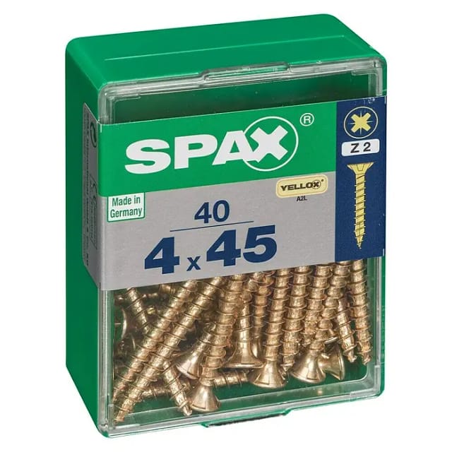Spax Senkkopf Universalschraube PZ-Antrieb Ø 4 mm x 45 mm 40 Stück