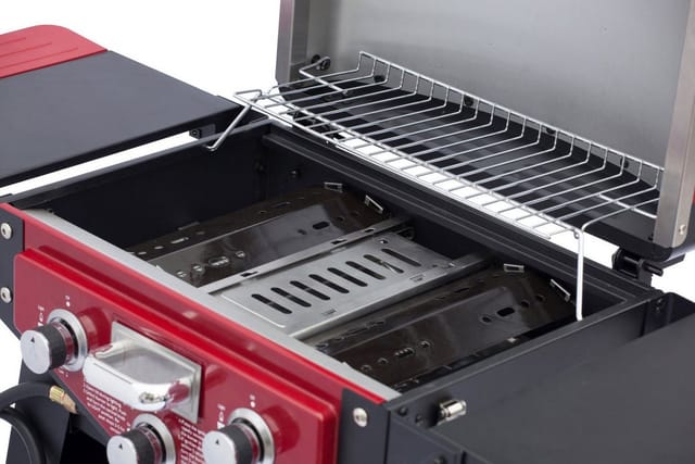 El Fuego Tischgasgrill Smoker Medison 2 Brenner Rot