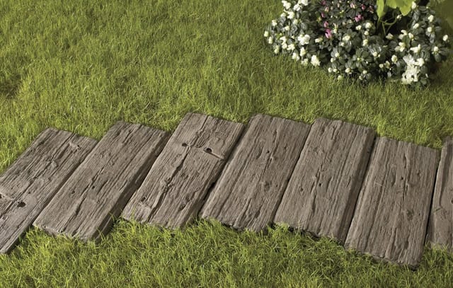 Kann Gartenschwelle Antik in Holzoptik 60 cm x 25 cm