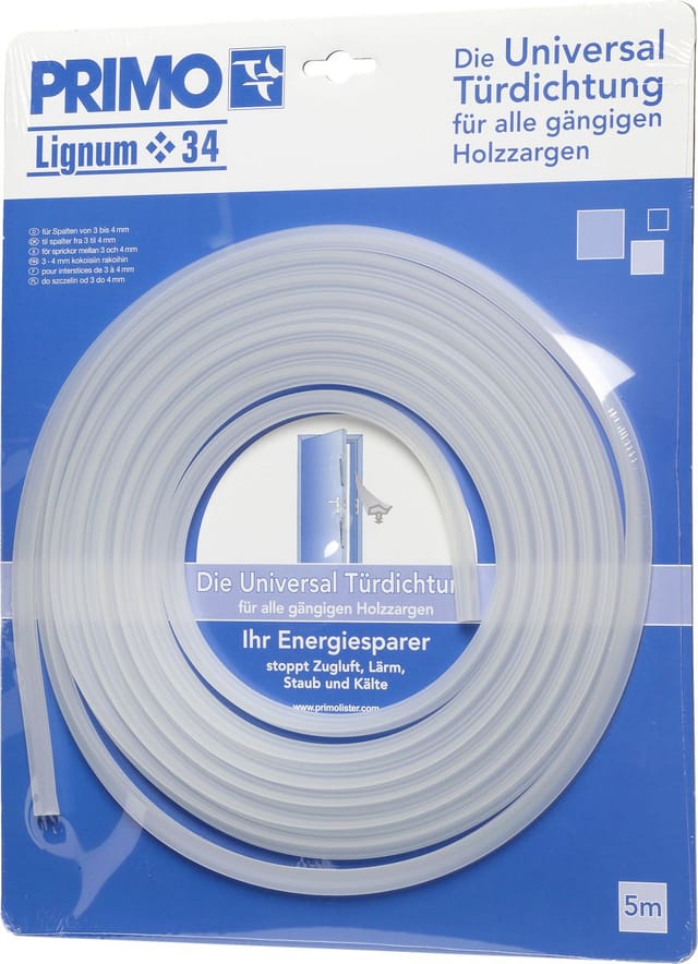 Primo Türdichtung Holzzarge Lignum 34 Transparent 3-4 mm x 5 m
