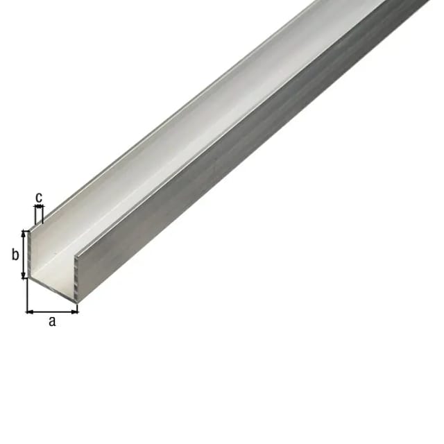U-Profil Aluminium 25 mm x 25 mm x 1.000 mm