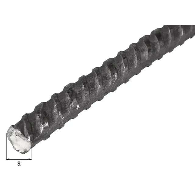 Beton-Riffelstahl 10 mm x 10 mm x 2000 mm
