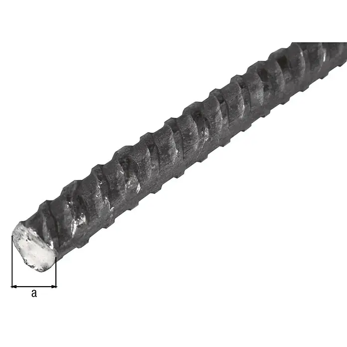 Beton-Riffelstahl 12 mm x 12 mm x 2000 mm