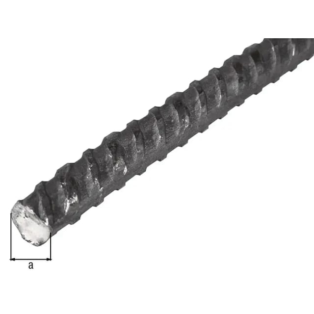 Beton-Riffelstahl 12 mm x 12 mm x 2000 mm