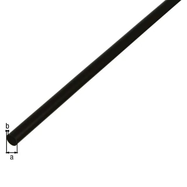 Rundrohr Schwarz 12 mm x 12 mm x 1000 mm