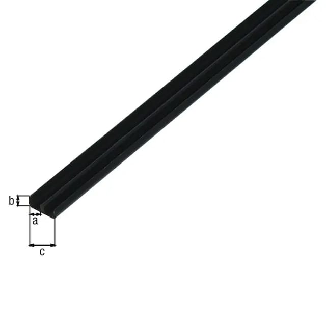 Führungsschienenprofil Kunststoff 5 mm x 6,5 mm x 1.000 mm Schwarz