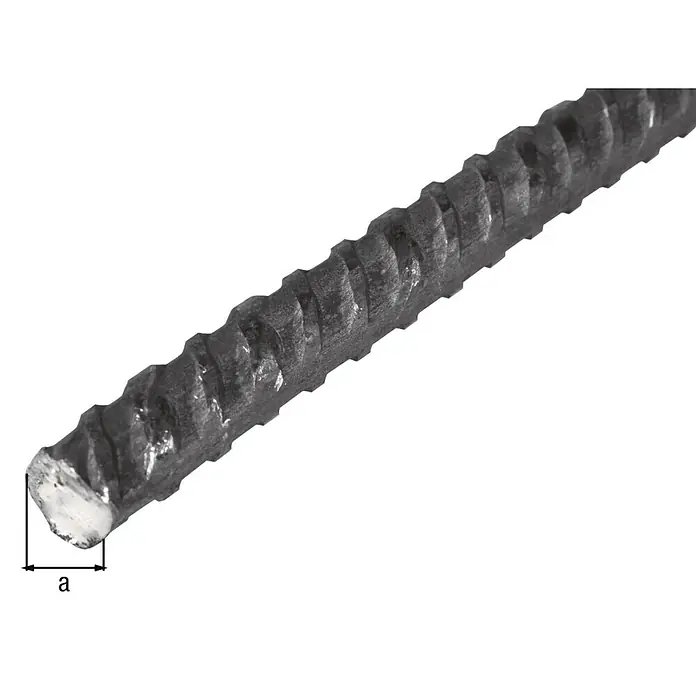 Beton-Riffelstahl 8 mm x 8 mm x 1000 mm