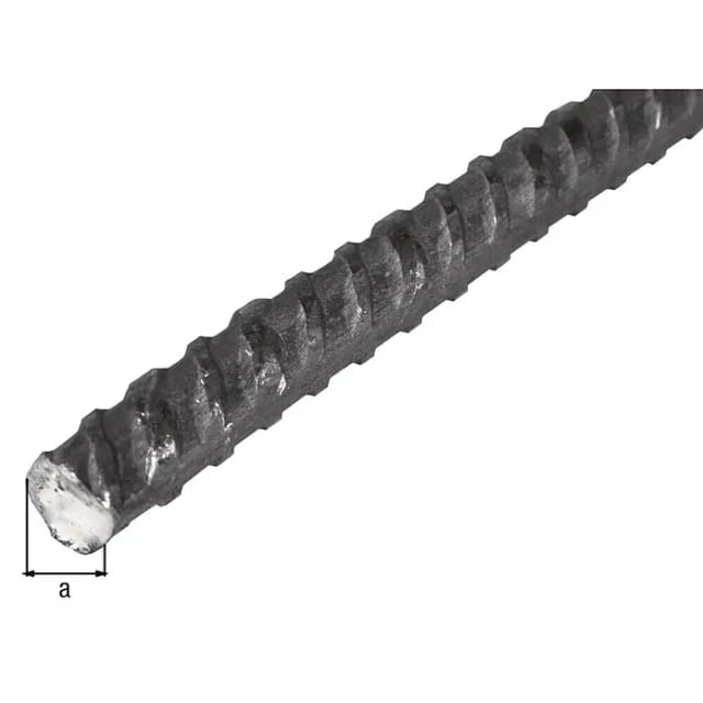 Beton-Riffelstahl 8 mm x 8 mm x 1000 mm