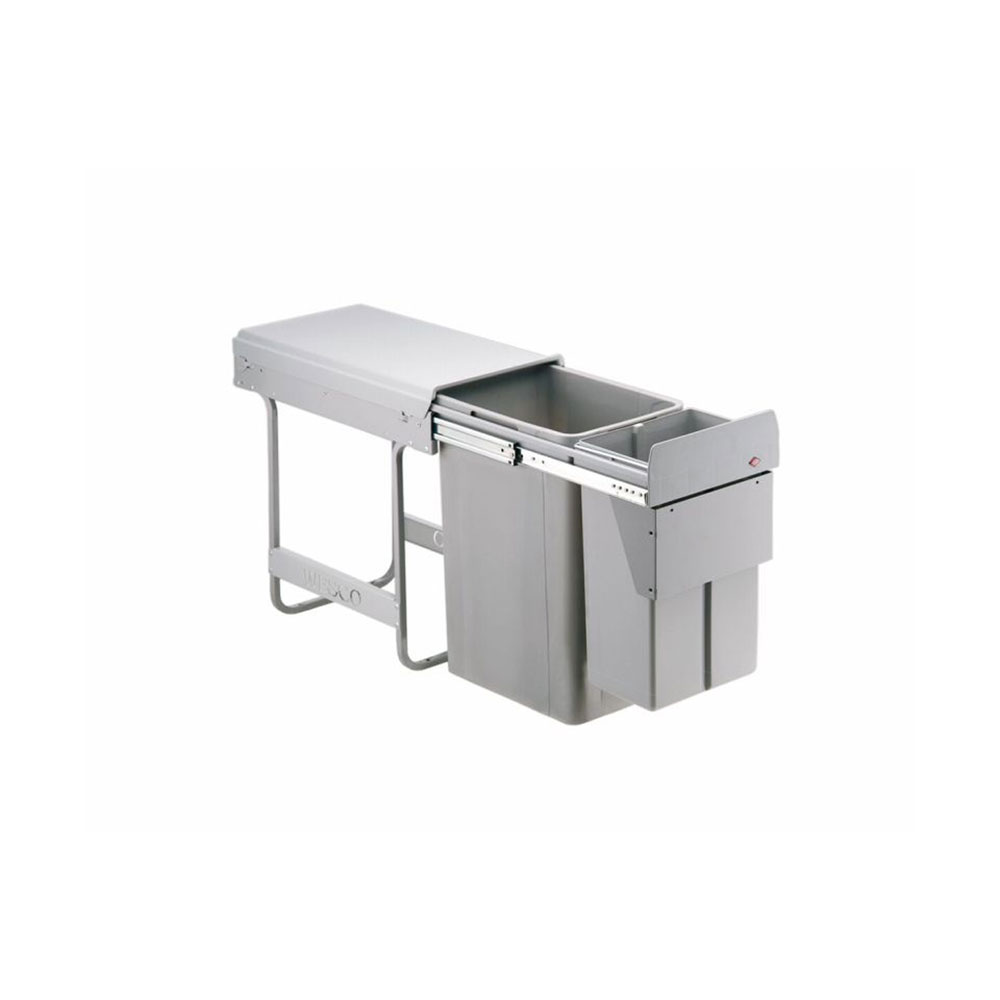 Naber Abfallsammler Traditionline Double-boy 485 S/300-3 Mit Frontanbindung, Alugrau
