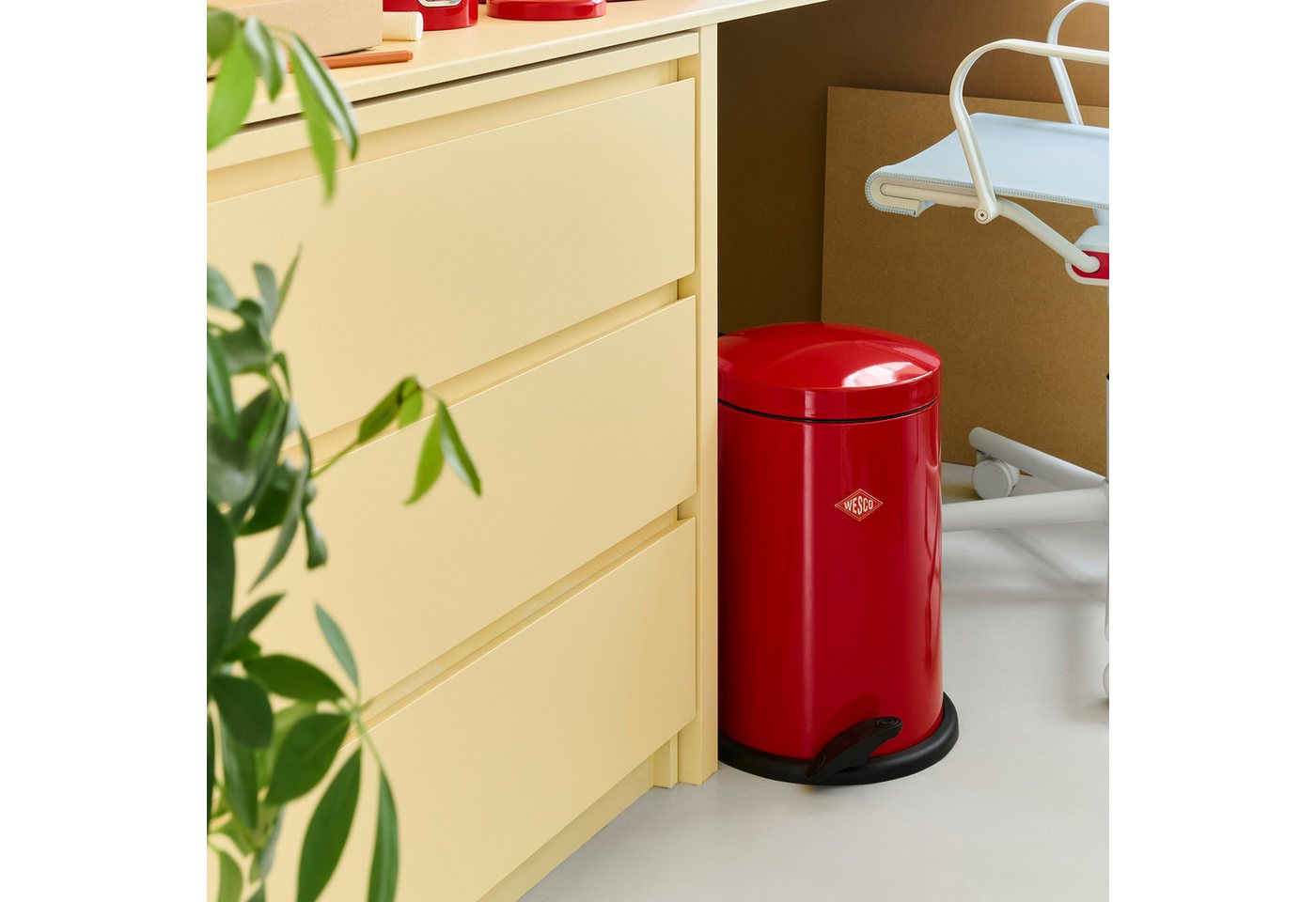 Wesco Alpha Treteimer 13 Liter Weiß Bild 2