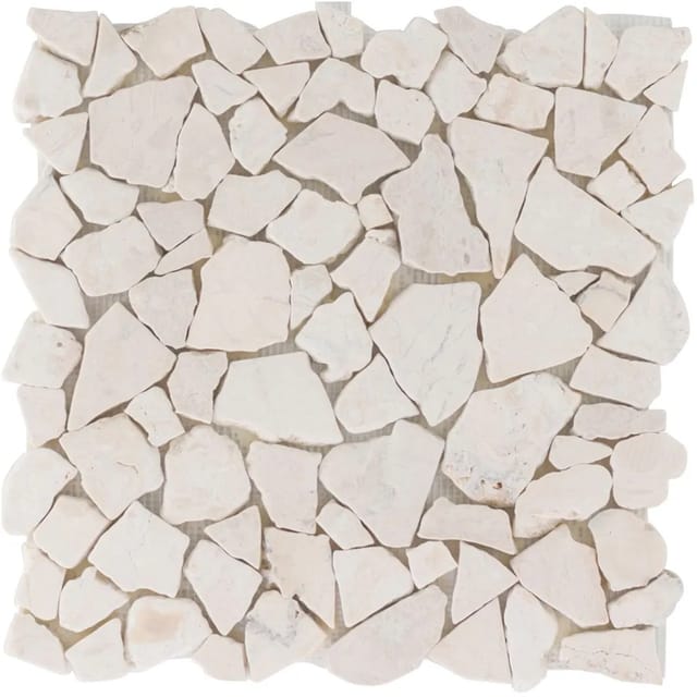 Bruchmosaikmatte Beige 28 cm x 28 cm