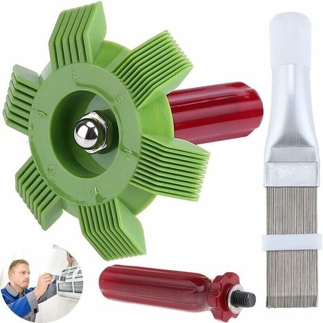 2-teiliger Lamellenkamm Für Klimaanlagen – Lamellenricht- Und Reinigungsfunktion – Kompatibel Mit Lamellen Mit 8 Bis 15 Mm Teilung