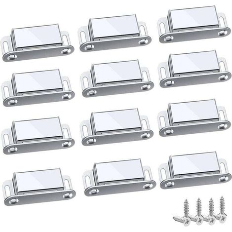 Forehill – 12-teiliger Magnetverschluss – Edelstahl 304 – Zugkraft Bis Zu 10 Kg – Für Schränke Und Schubladen – Einfache Montage – 45 Mm – 12 Stück