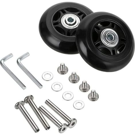 2-teiliges Kofferrollen-reparaturset Mit Lagern Für Gepäckkoffer, 70 × 24 Mm, Schwarz – Inhhub