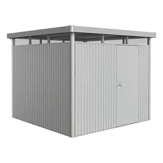 Biohort Metall-Gerätehaus HighLine Silber-Metallic 6,6 m² Einzeltür