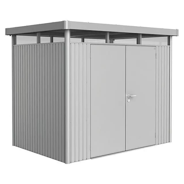 Biohort Metall-Gerätehaus HighLine Silber-Metallic 4,6 m² Doppeltür