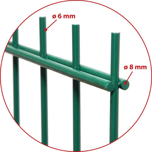 Doppelstabmattenzaun Stärke 8/6/8 Grün 203 x 251 cm