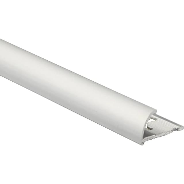 Viertelkreis-Abschlussprofil Alu eloxiert Silber matt 10 mm x 1 m