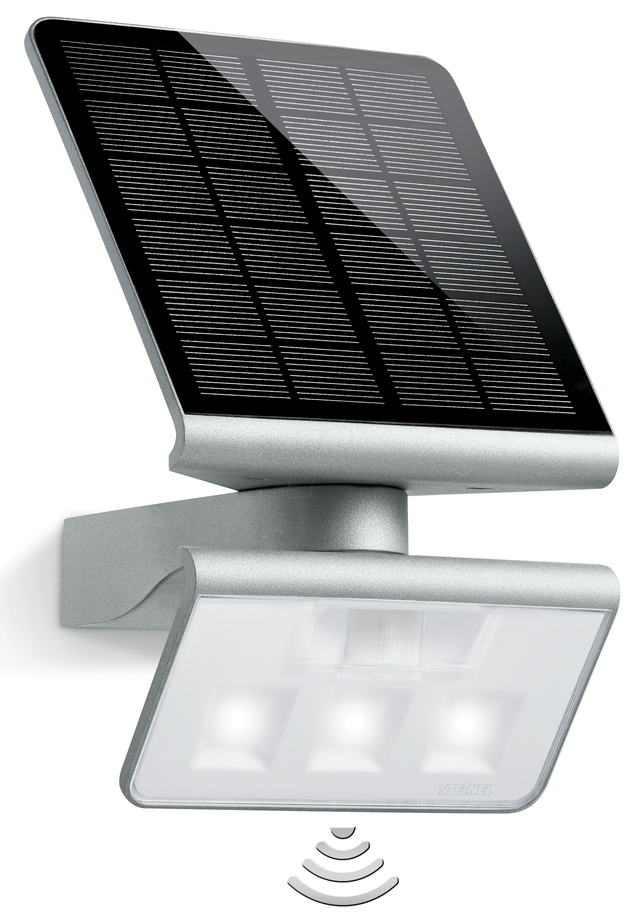 Steinel LED-Solar-Außenwandleuchte mit Bewegungsmelder X Solar L-S Silber