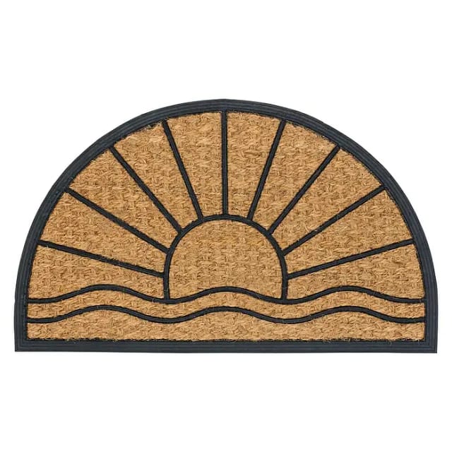 Astra Fußmatte Coco Deluxe Light 45 cm x 75 cm Sonne halbrund