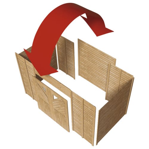 Karibu Geräteraum 1 für Einzelcarport 2,5m mit Doppelflügeltür in der Front FSC®