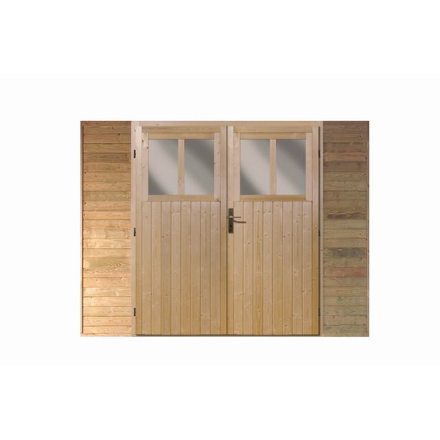 Karibu Frontelement mit Doppelflügeltür KDI für Einzelcarports FSC®