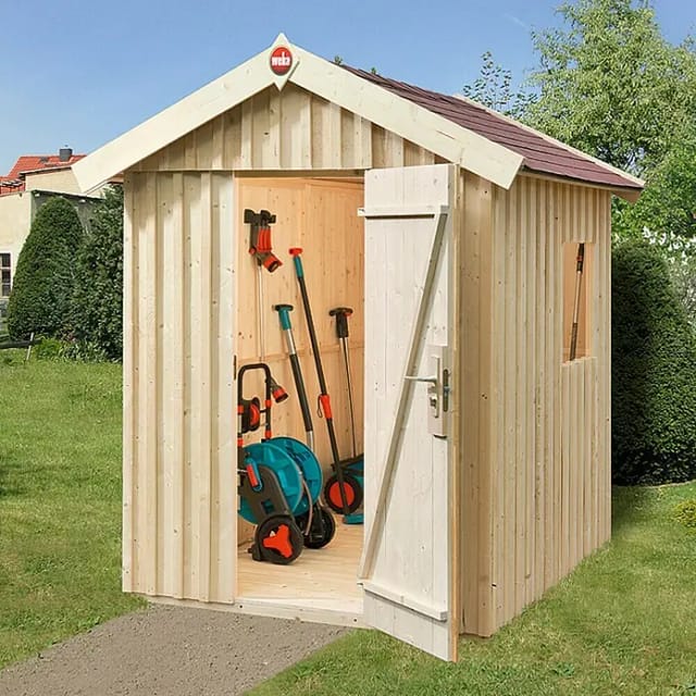 Weka Holz-Gartenhaus Schwedenhaus Gr. 1 Natur 162 cm x 168 cm