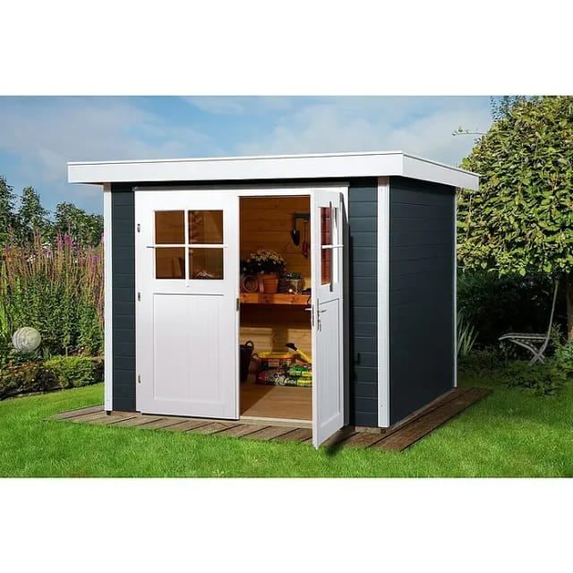 weka Gartenhaus 227 Gr.2, Flachdach, anthrazit, 21 mm