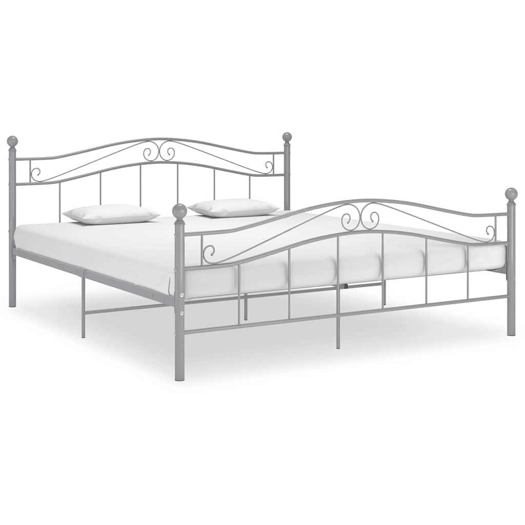 Bett Grau Metall 180x200 Cm