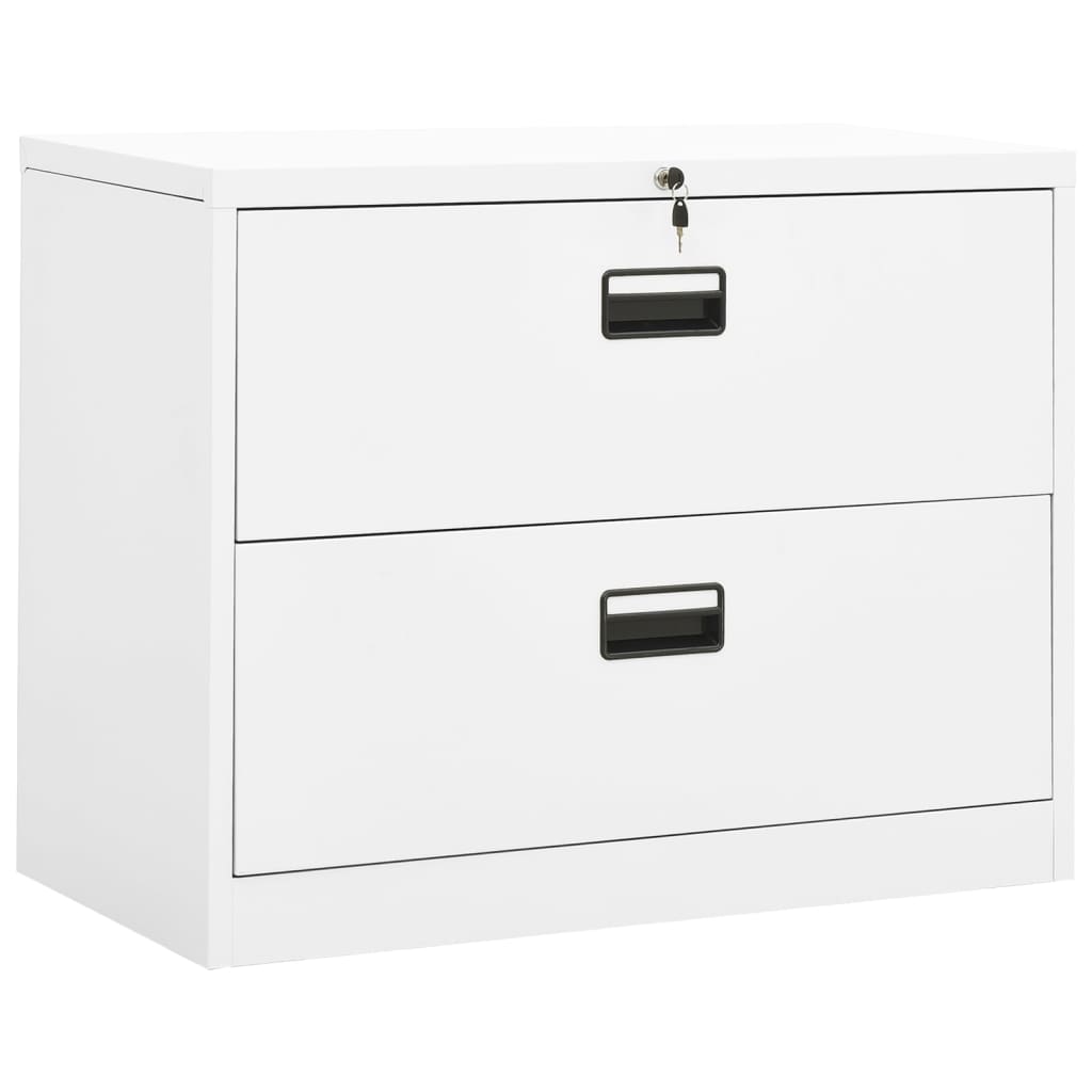 Aktenschrank Weiß 90x46x72,5 Cm Stahl