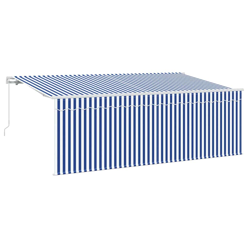 Maison Exclusive - Ausziehbare Markise Blau Und Weiß 400 X 200 Cm