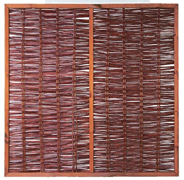 T & J Weidengeflechtzaun Fogo mit Rahmen und Streben 180 cm x 180 cm