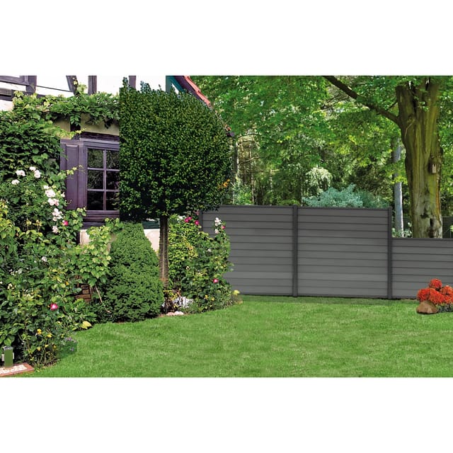 T & J WPC-Steckzaunsystem Skär Anthrazit / Anthrazit 20 x 148 x 1790 mm