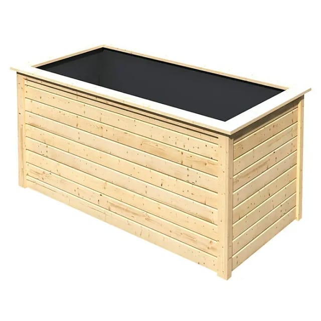 Karibu Hochbeet Größe 2 Naturbelassen 159 cm x 75 cm mit 835, Fassungsvermögen