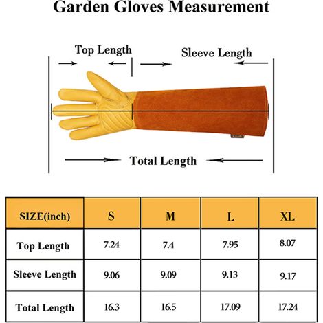 1 Paar Lange Gartenhandschuhe – Braun, Größe M