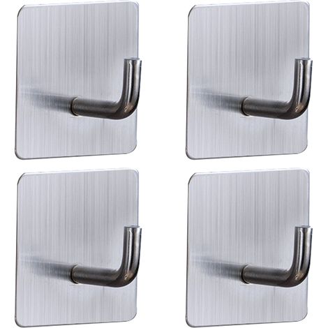 Set Mit 4 Metallhaken – 6 Cm Quadratisches Stück Aus Edelstahl 304, Haken In Form Eines Elefantenrüssels, Filigranes Muster
