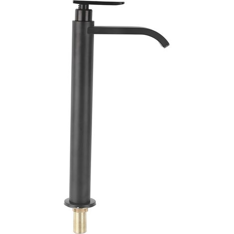 Wasserfallarmatur Aus Edelstahl 304 – Rund, Schwarz, Monoblock, Kaltwasser (ohne Schlauch)