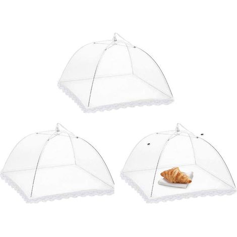 Faltbare Speisenkuppel, Fliegensichere Speisenabdeckung, 3-teilige Speisenkuppel, Faltbare Kuchenabdeckung, Speisenzelte, Für Grill- Und Picknickgerichte, (3232 Cm)