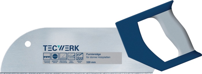 Tecwerk Furniersäge Blattlänge 325 Mm Zähne Per Zoll 152-komponentenkomfortgriff Für Dünne Holzplatten